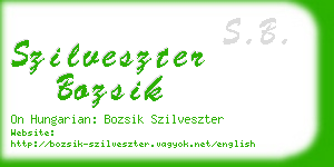 szilveszter bozsik business card